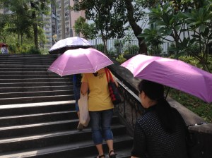 Sombrinhas para se proteger do sol