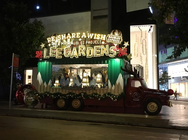 Decoração de Natal nas ruas de Hong Kong